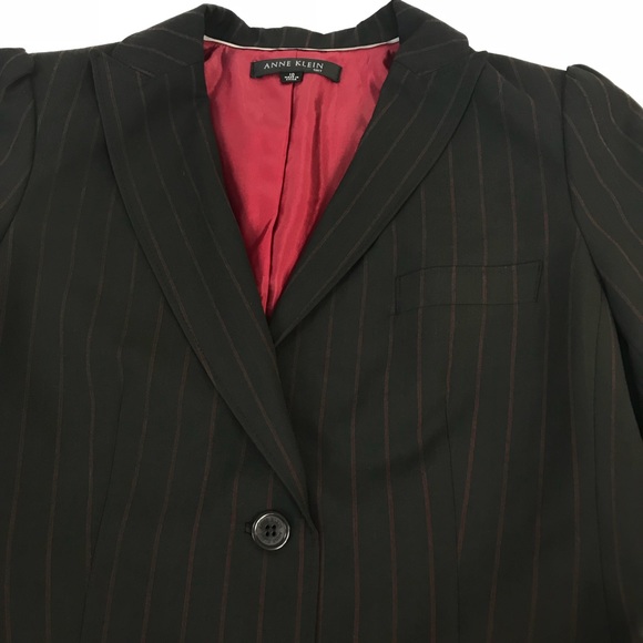 Anne Klein Suit Career Work Blazer Striped Jacket - Picture 7 of 7